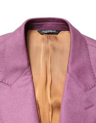 Lila Kaschmir Slim Fit Mantel Jackett Blazer