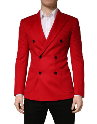 Roter Kaschmir-Mantel/Blazer in schmaler Passform