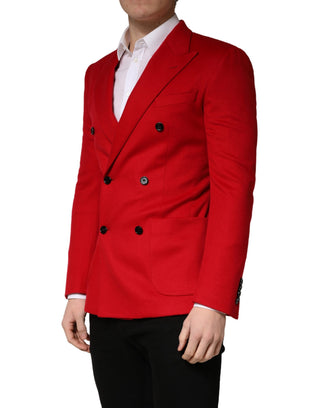 Abrigo blazer ajustado de cachemira rojo  