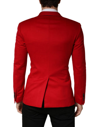 Abrigo blazer ajustado de cachemira rojo  