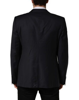 Dark Blue Wool Slim Fit Coat Men Jacket Blazer