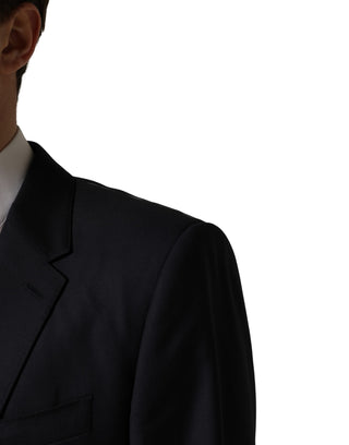Dark Blue Wool Slim Fit Coat Men Jacket Blazer