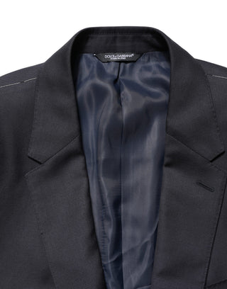 Dark Blue Wool Slim Fit Coat Men Jacket Blazer