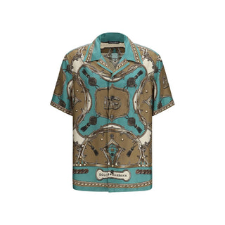 Camisa de seda con estampado multicolor