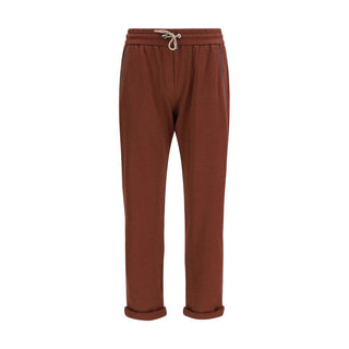 Bordeauxrote lässige Baumwollhose