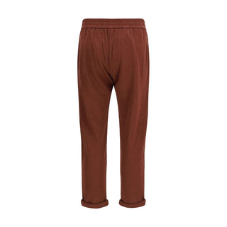 Bordeauxrote lässige Baumwollhose