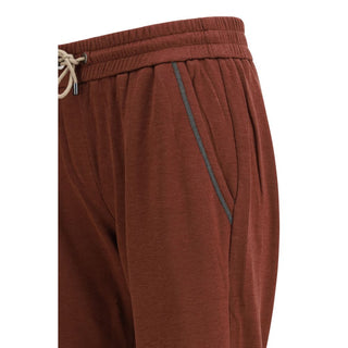 Bordeauxrote lässige Baumwollhose