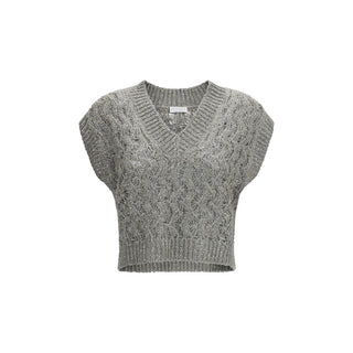 Zweifarbiges Seiden-Sweatshirt