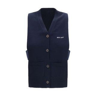 Blue Cashmere Sleeveles Sweater