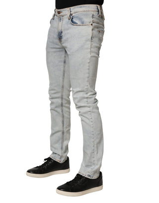 Hellblaue Baumwoll-Stretch-Skinny-Fit-Jeans für Herren