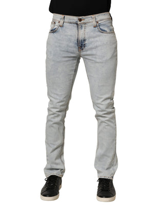 Hellblaue Baumwoll-Stretch-Skinny-Fit-Jeans für Herren