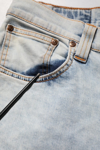 Hellblaue Baumwoll-Stretch-Skinny-Fit-Jeans für Herren