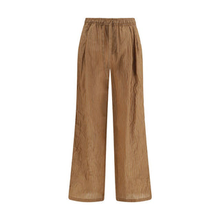 Braune Leinen-Freizeithose