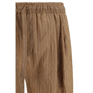 Braune Leinen-Freizeithose