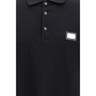 Schwarzes Poloshirt aus Baumwolle