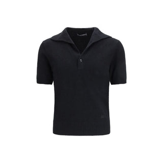 Black Cotton Polo Shirt