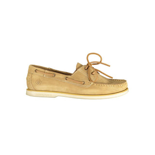 Zapato clásico beige de cuero para hombre