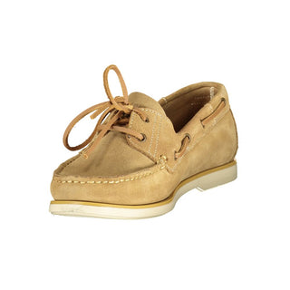 Beiger Herren-Lederschuh im klassischen Stil