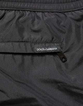 Schwarze Polyester-Badehose für Herren mit Kordelzug