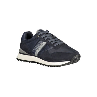 Blue Polyurethane Men Sneaker
