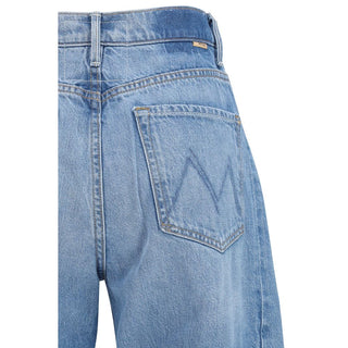 Blue Cotton Cropped Jeans