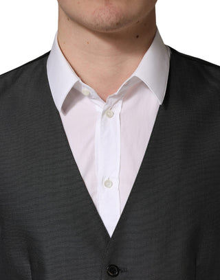 Dark Gray Single Breasted Men Waistcoat Vest