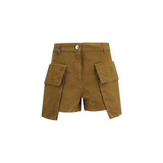 Beige Baumwoll-Bermudashorts
