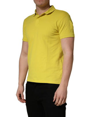 Gelbes kurzärmeliges Piqué Herren Polo-Shirt aus Baumwolle