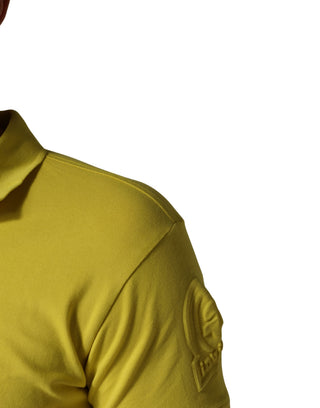 Gelbes kurzärmeliges Piqué Herren Polo-Shirt aus Baumwolle