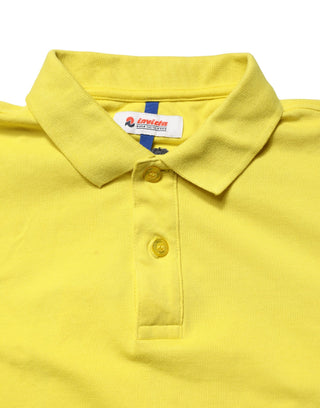 Gelbes kurzärmeliges Piqué Herren Polo-Shirt aus Baumwolle