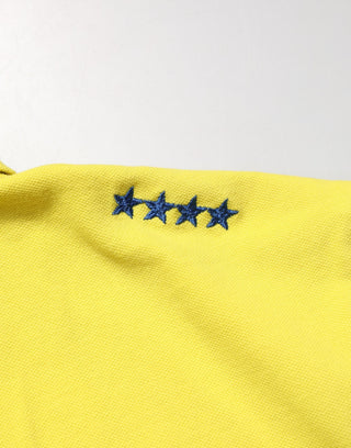 Gelbes kurzärmeliges Piqué Herren Polo-Shirt aus Baumwolle