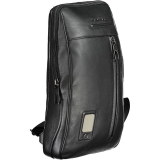 Bolso de hombro de cuero negro para hombre