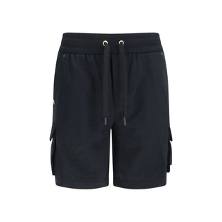 Schwarze Baumwoll-Bermudashorts