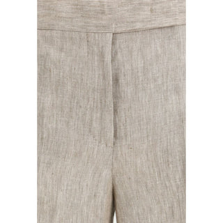 Pantalones casuales de lino beige