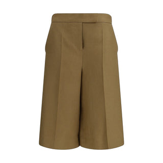 Bicolor Linen Bermuda Shorts