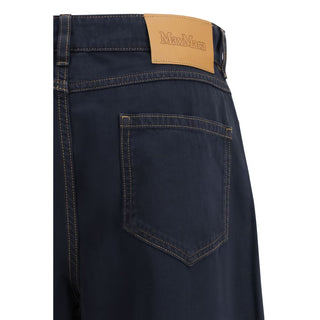 Blaue Freizeithose aus Baumwolle