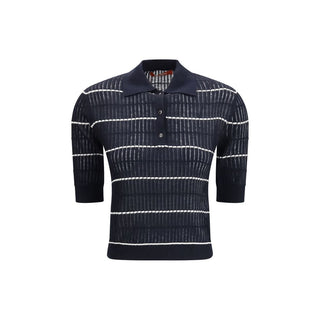 Blue Silk Polo Shirt