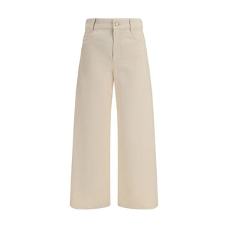 Beige Baumwoll Freizeithose