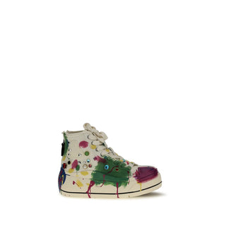 Mehrfarbige High-Top-Sneaker aus Baumwolle