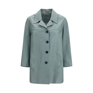 Blue Lamb Leather Leather Jacket