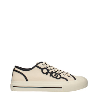 Beige Stoff-Sneaker mit niedrigem Schaft