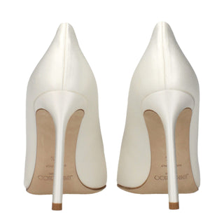 Zapatos de plataforma de raso beige