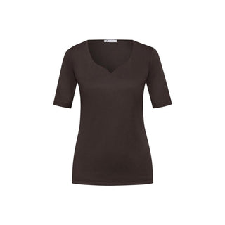 Braunes Langarm-T-Shirt aus Baumwolle