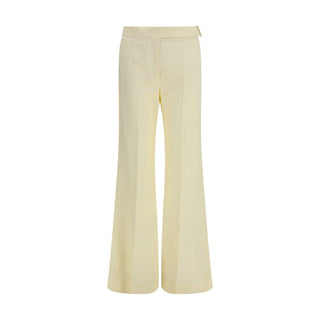 Beige Viscose Flared Pants