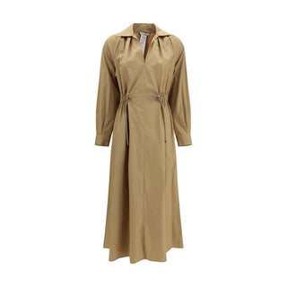 Beiges Freizeitkleid aus Baumwolle