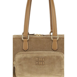 Beige Baumwoll-Schultertasche