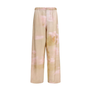 Multicolor Silk Casual Pants