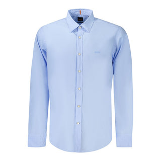 Camisa para hombre de algodón azul celeste