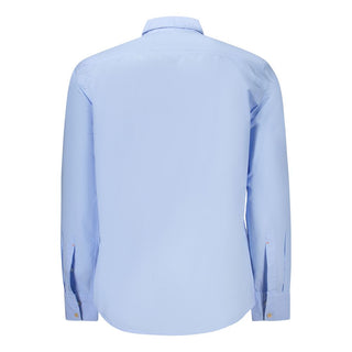 Camisa para hombre de algodón azul celeste