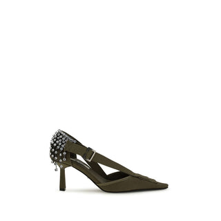 Zapatos de tacón alto bicolor de algodón